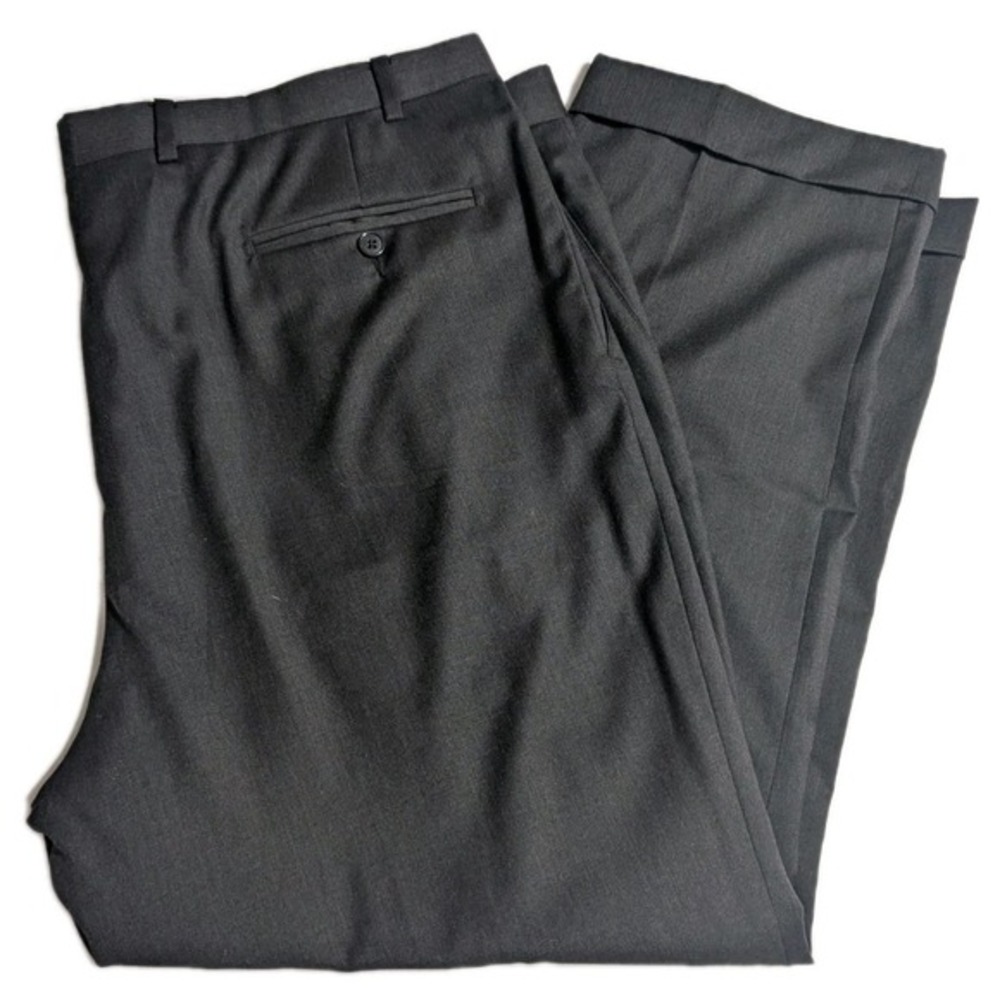 Riviera by Jack Victor Men's Black Dress Pants 42R 27" Nanoperformance 120s Wool